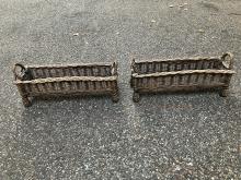 Antique Wicker Planter Baskets with Handles